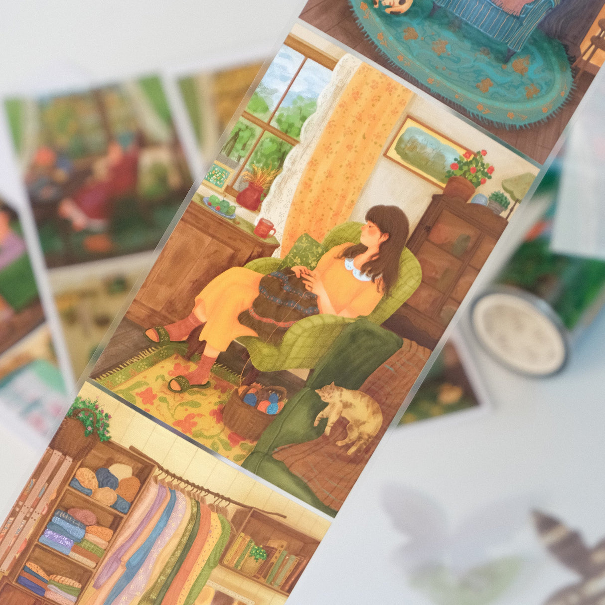 Turn your journal pages into a sanctuary of comfort. The Fleeting Moments Wide Tape features lush, full-scene illustrations that celebrate the joy of staying home.
Brand: WT (The Washi Tape Shop)
Pre-cut Wide Washi/PET Tape
Size: 73mm×5m
Design Loop: 100cm
Material: Washi Tape / PET Clear Tape
