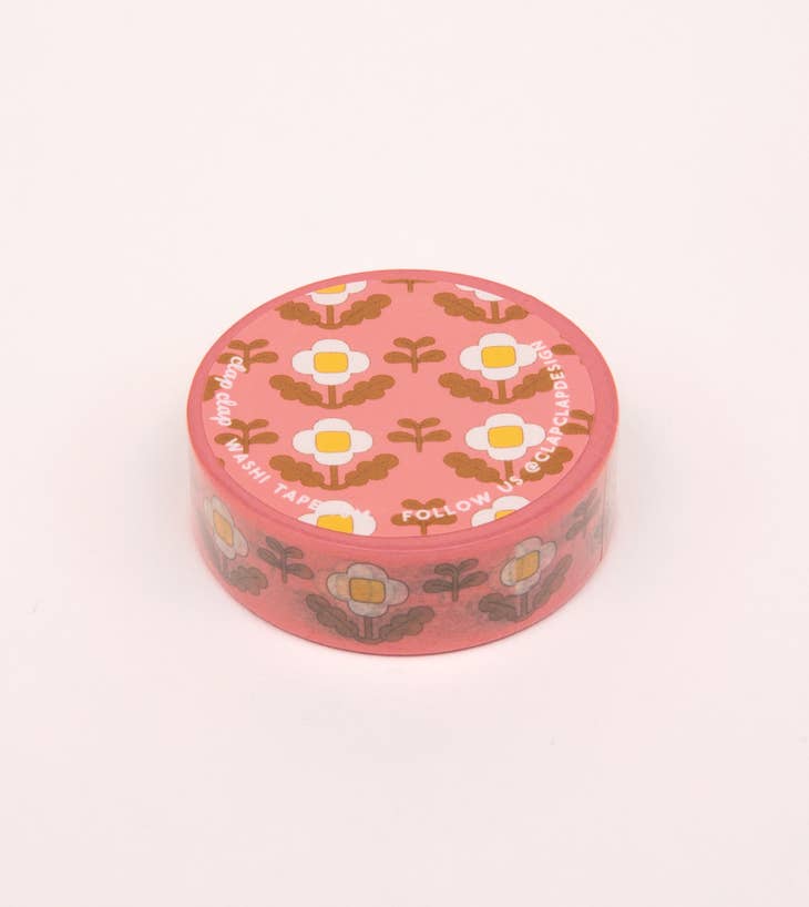 Cinta washi floral - Rosa vintage