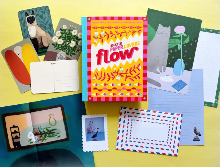 From the creators of wildly popular Flow magazine, the Book for Paper Lovers is a stationery enthusiast's dream, brimming from cover to cover with beautiful paper and Flow's signature goodies.
Paper gives us that same good feeling that our birthday did when we were children. It's the perfect craft medium that doesn't involve stress or screens something we need more and more in this digital age. You can feel it, hold it, fold it. Write or draw on it, cut it up, or keep it.
From the creators of Flow, the Bo
