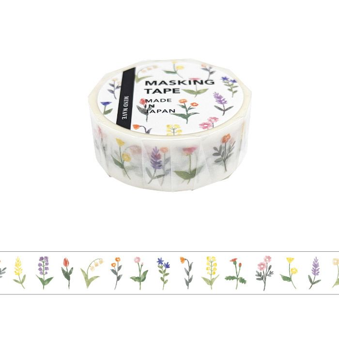 This is a standard masking tape with a width of 15 mm.
Because it is a straight type with many uses, we are particular about ease of use and cuteness, and we have packed a mindwave-like look into simple floral and plaid patterns.
Width 15mm × Length 5m
Material: Washi paper
Includes 1 roll of washi