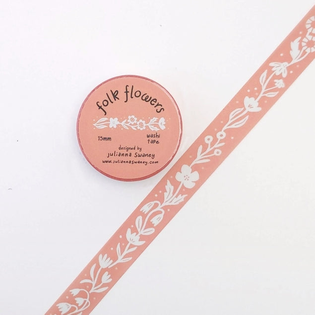 Cinta washi con flores populares