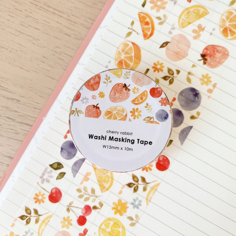 Cherry Rabbit Fruits Washi Tape
