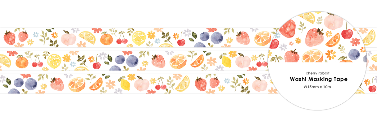 Cherry Rabbit Fruits Washi Tape