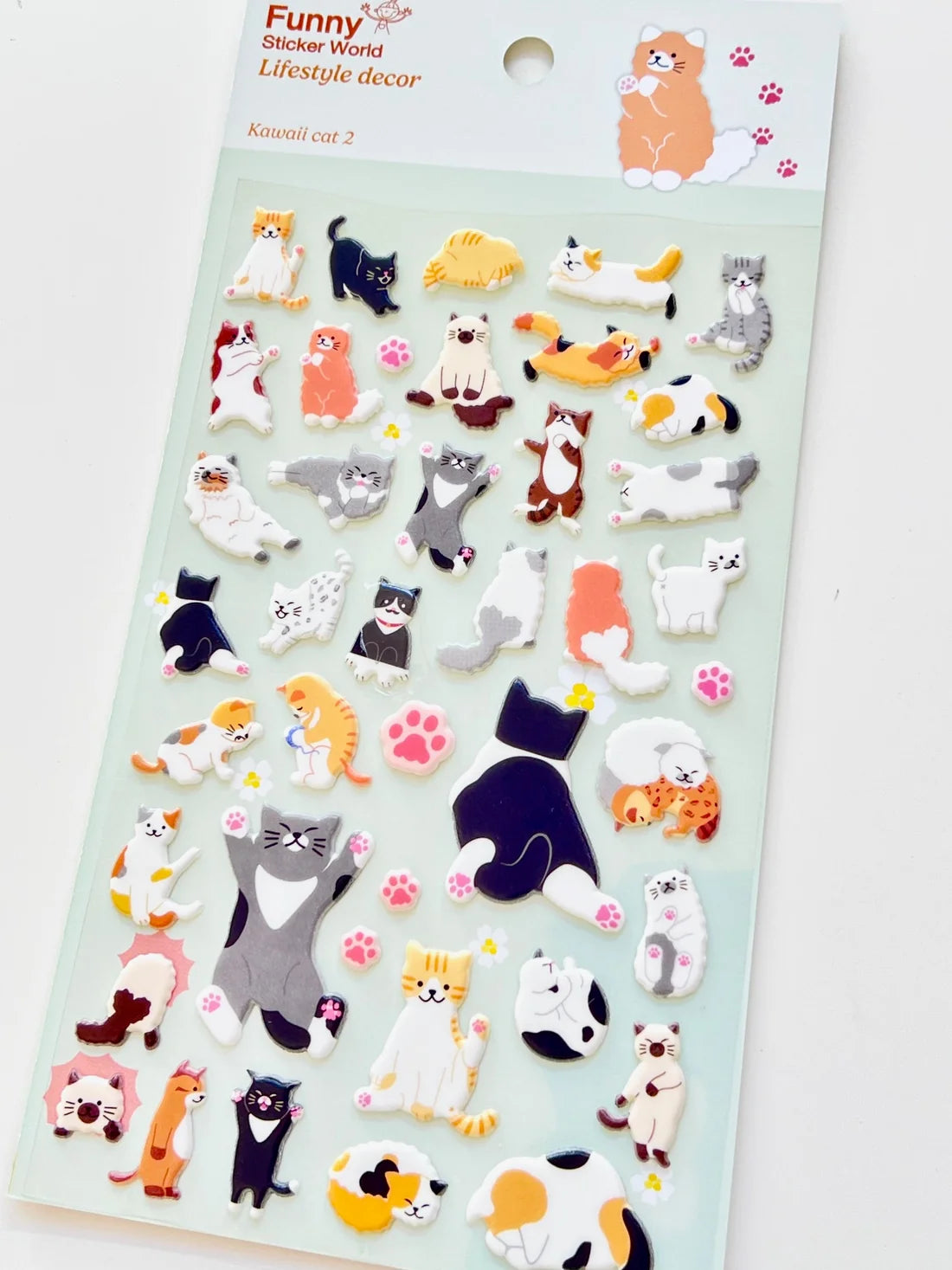 Funny Sticker World - Kawaii Cat 2 Puffy Sticker Sheet
Sweeten up your journal, planner, or craft projects with the Kawaii Cat Puffy Sticker Sheet from Funny Sticker World. Filled with adorable cat‑themed illustrations, this sheet brings a playful charm to any page.
Puffy sticker sheet
Includes 1 sticker sheet