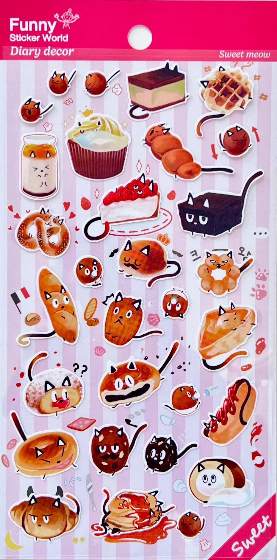 Funny Sticker World - Sweet Meow Sticker Sheet
Add a dash of delicious charm to your journal, planner, or happy mail with the sweet meow sticker sheet from Funny Sticker World. Featuring adorable dessert cat characters, this sheet brings a playful, cozy vibe to any creative project.
Sticker sheet
Includes 1 sticker sheet