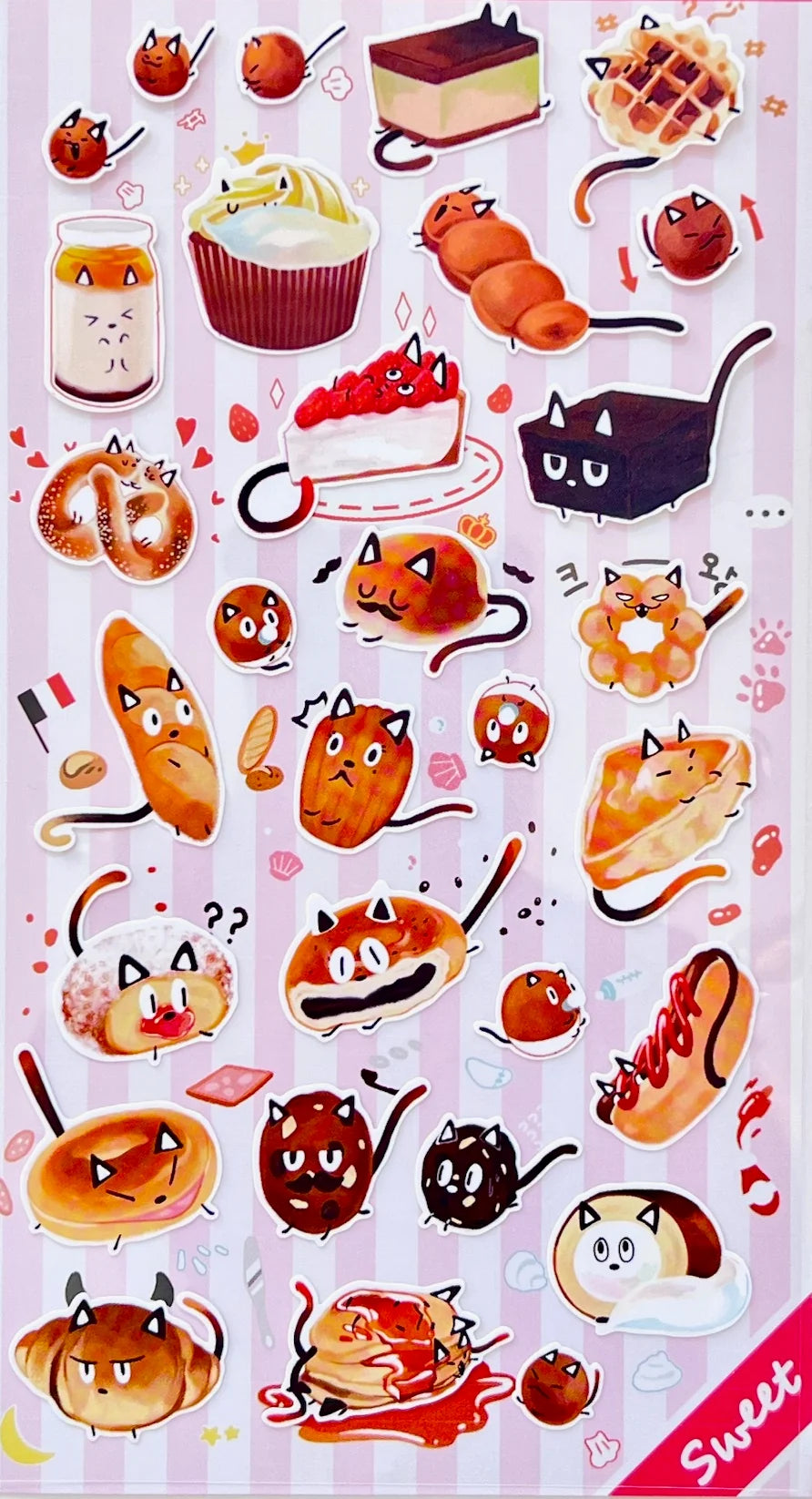 Funny Sticker World - Sweet Meow Sticker Sheet
Add a dash of delicious charm to your journal, planner, or happy mail with the sweet meow sticker sheet from Funny Sticker World. Featuring adorable dessert cat characters, this sheet brings a playful, cozy vibe to any creative project.
Sticker sheet
Includes 1 sticker sheet