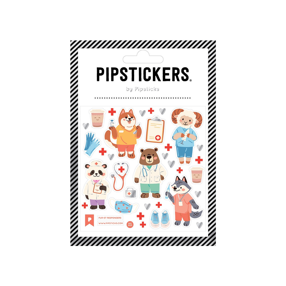 PipStickers are the PERFECT gift for the sticker lover in your life - even if it's you! These unique PVC designs with silver foil accents come on a clear backing and cannot be found anywhere else.
Includes one 4" x 4" sheet of Fur-st Responders PipStickers and includes the Pipsticks manifesto.