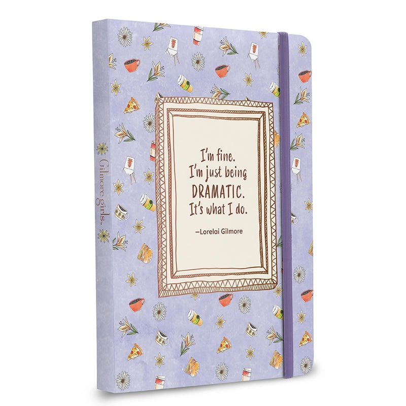 Grab a fresh cup of coffee and cozy up with this notebook to journal or take notes at home, work, or your favorite local dining spot. It includes 240 ruled pages, a ribbon placeholder, and an elastic band closure.
240 RULED PAGES: Includes 240 pages of premium lined pages to give you plenty of space to record your notes and thoughts or to keep track of your favorite Gilmore Girls™ quotes.
CONVENIENT SIZE: This 6 x 8–inch notebook is a comfortable size to fit in a bag or backpack to take with you for on-th