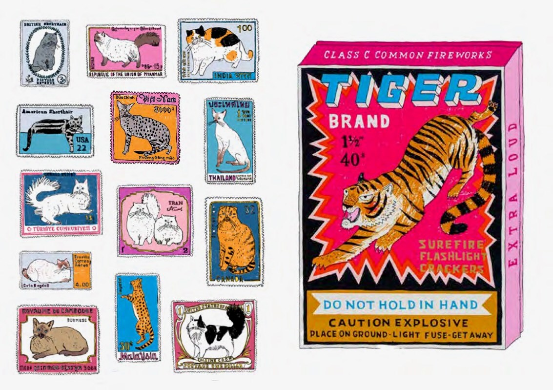 Witty stickers celebrating Charlotte Farmer's irreverent take on everyday life.
Such a simple concept: 40 pages of surprising stickers at a pocket-friendly price. This little sticker book includes hundreds of the illustrations that have turned Charlotte Farmer into a star illustrator in the UK.