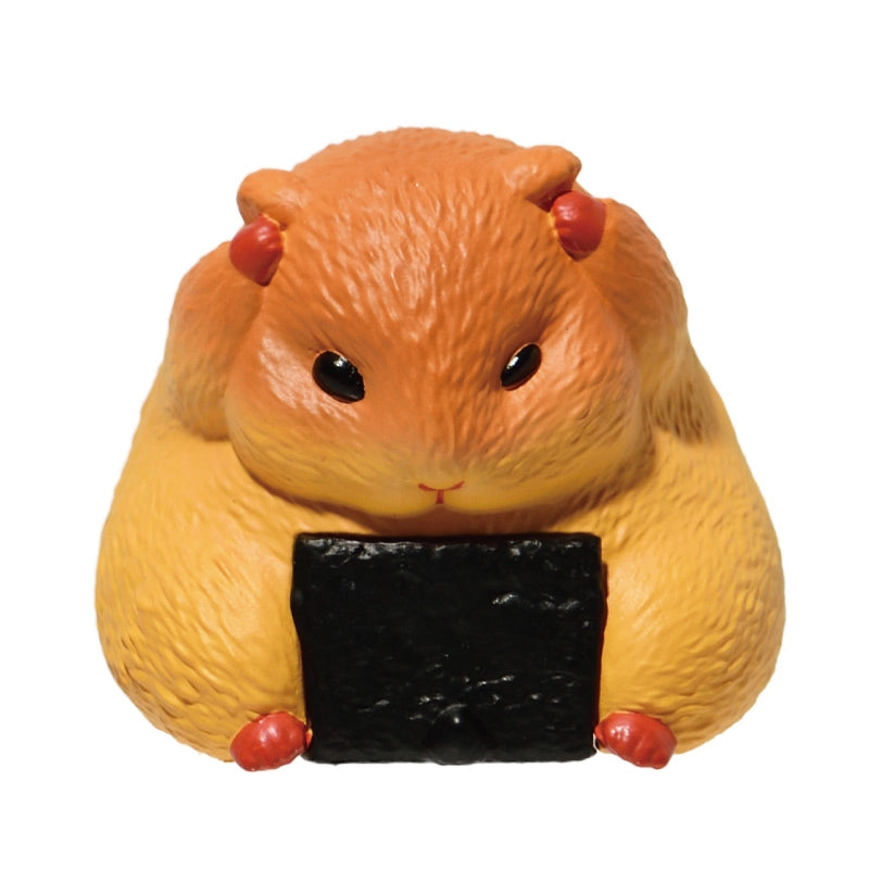 Hamusubi Kororin, Suttonton. Hamsters and rice balls have collaborated! Their adorable appearance will surely catch your eye! Each comes with a little Takuan figurine to display together. Approximately 3.4cm.
Lineup (5 Variants):
Nori Ume (Seaweed & Plum)
Grilled Rice Ball
Bean Rice
Plum Shiso
Gomoku (Mixed Ingredients)