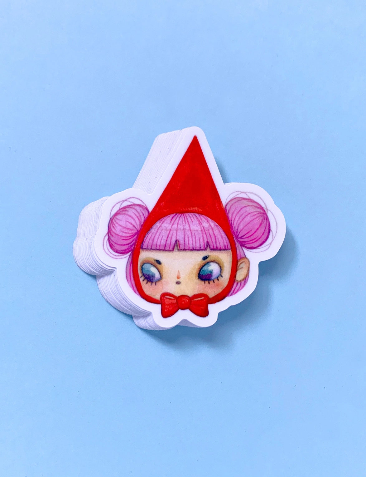 "Bubblegum" Vinyl Sticker made from Hannakin illustration.
Made from a durable vinyl with a laminate that protects it from scratching, rain and sunlight.
Sticker measures 50mm x 55mm.