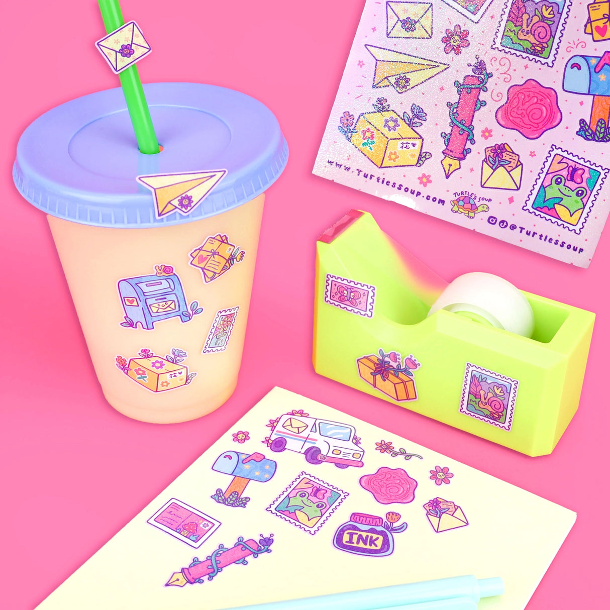🐢 Our Kiss Cut Sticker Sheets are 4 inches by 6 inches and include one (1) sheet per package, with 10 to 20 individual waterproof, stickers on each.
🐢 Each sheet is enclosed in a sleeve with an art backing card and are retail-ready!
🐢 Stick them on water bottles, laptops, cars, coolers, helmets, skateboards, or just about any flat surface you can think of. 