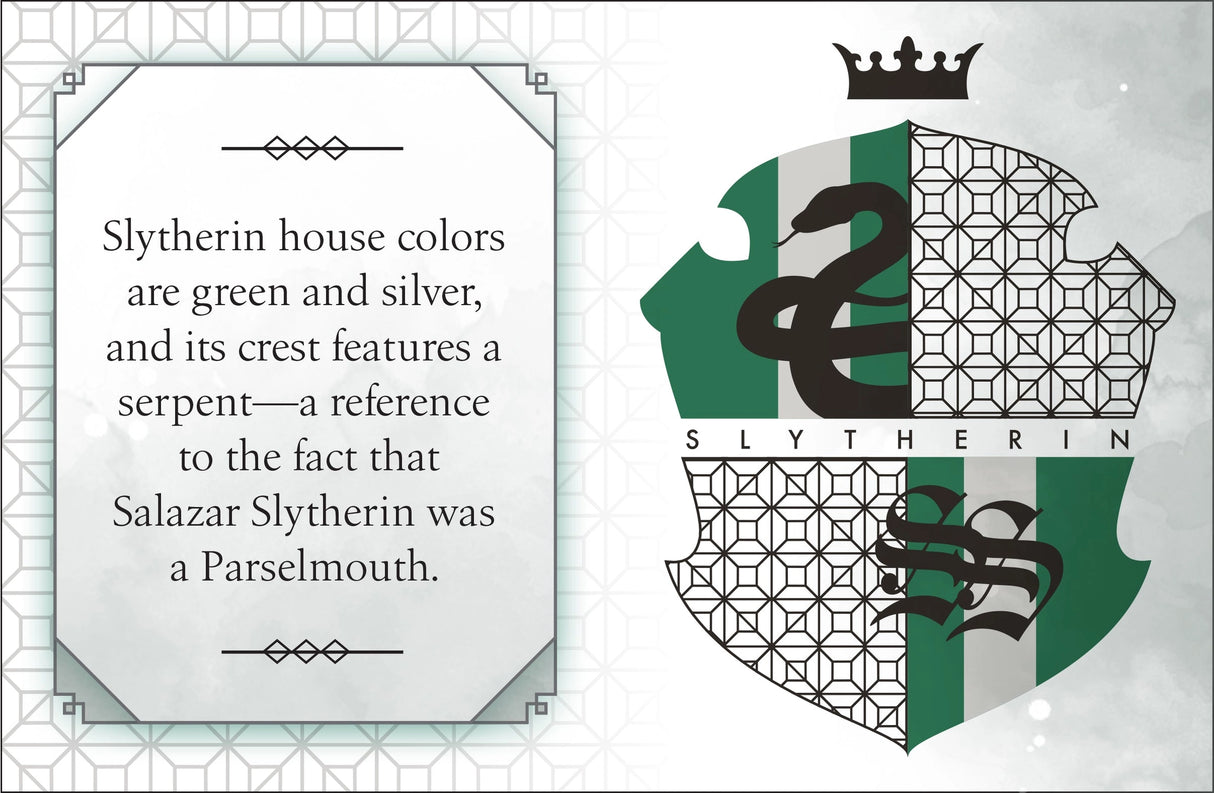 Go behind the scenes of the beloved Harry Potter films and discover all things Slytherin! Meet famous—and infamous—students and staff, explore key locations like the Chamber of Secrets, and learn everything there is to know about the house known for its cunning, ambition, and connection to the Dark Arts.
One of a new line of collectible pocket-size art books on the Harry Potter films, this book about Slytherin house features exciting artwork and behind-the-scenes facts in a fun, readable miniature size. F