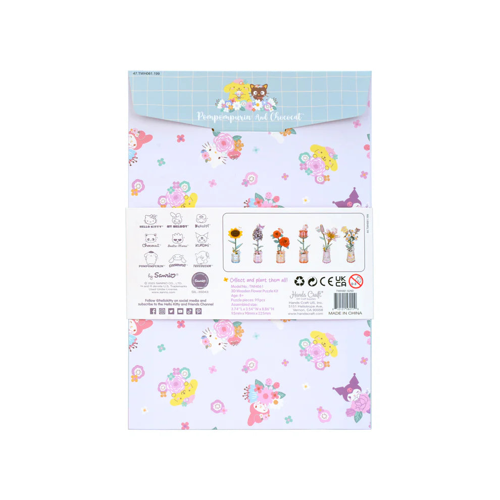 Craft some Sanrio charm with this DIY wooden puzzle kit featuring Pompompurin and Chococat! Made from precision-cut natural wood, each piece fits perfectly without the need for glue or tools-just assemble and enjoy.
With easy instructions included, it's a fun hands-on project for kids, adults, and Sanrio fans alike. Great for a relaxing afternoon, a family activity, or a thoughtful gift for anyone who loves cute and creative crafts.