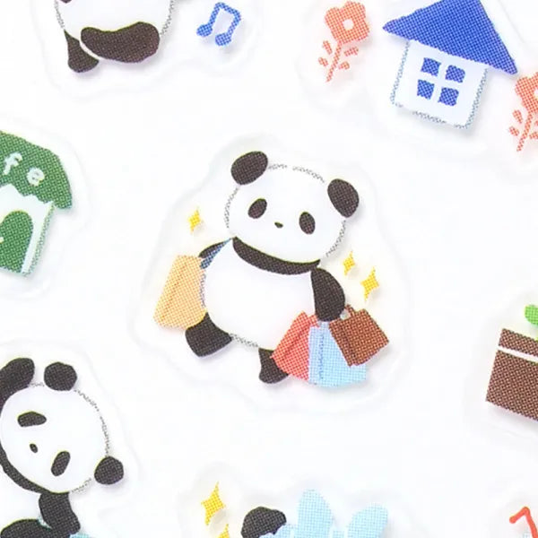 This sticker has a translucent and matte texture that blends in with the notebook.
It can be separated with perforations and carried as much as necessary.
I drew a panda who enjoys many hobbies such as yoga, notebook deco, games, and walking.
It is recommended for decorating around appointments and dates.
1 Sheet included
165× 90mm
Transparent seal