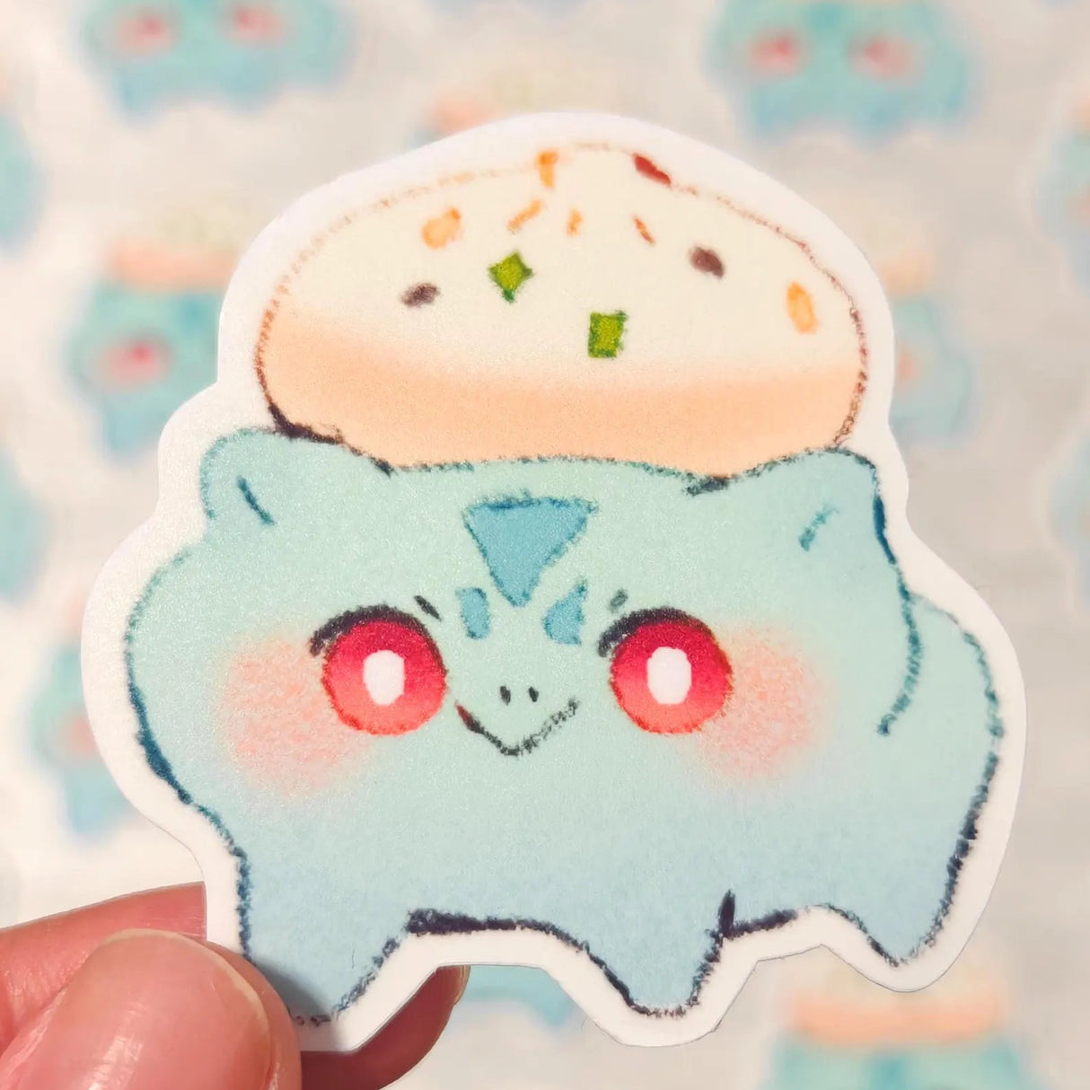 This is a glossy vinyl die-cut paper sticker, illustrated and made in-house by me. It's waterproof and ideal for decorating hard surfaces like laptops, water bottles, and phone cases, adding a cute touch to your belongings.
Material: premium glossy waterproof vinyl