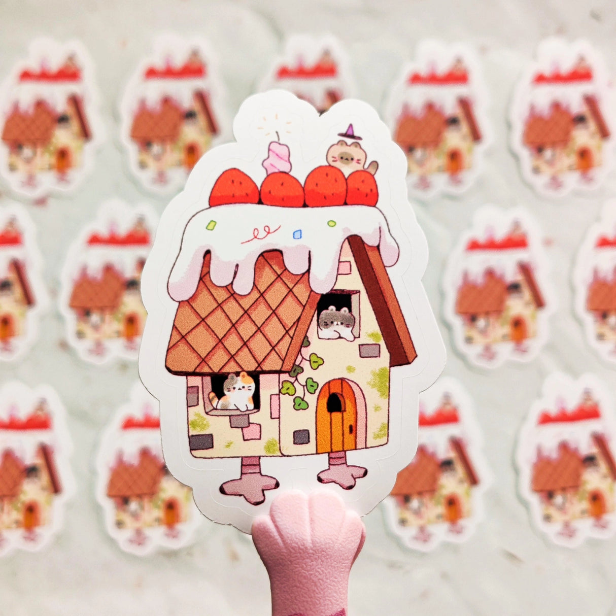 This is a glossy vinyl die-cut paper sticker, illustrated and made in-house by me. It's waterproof and ideal for decorating hard surfaces like laptops, water bottles, and phone cases, adding a cute touch to your belongings.
Material: premium glossy waterproof vinyl