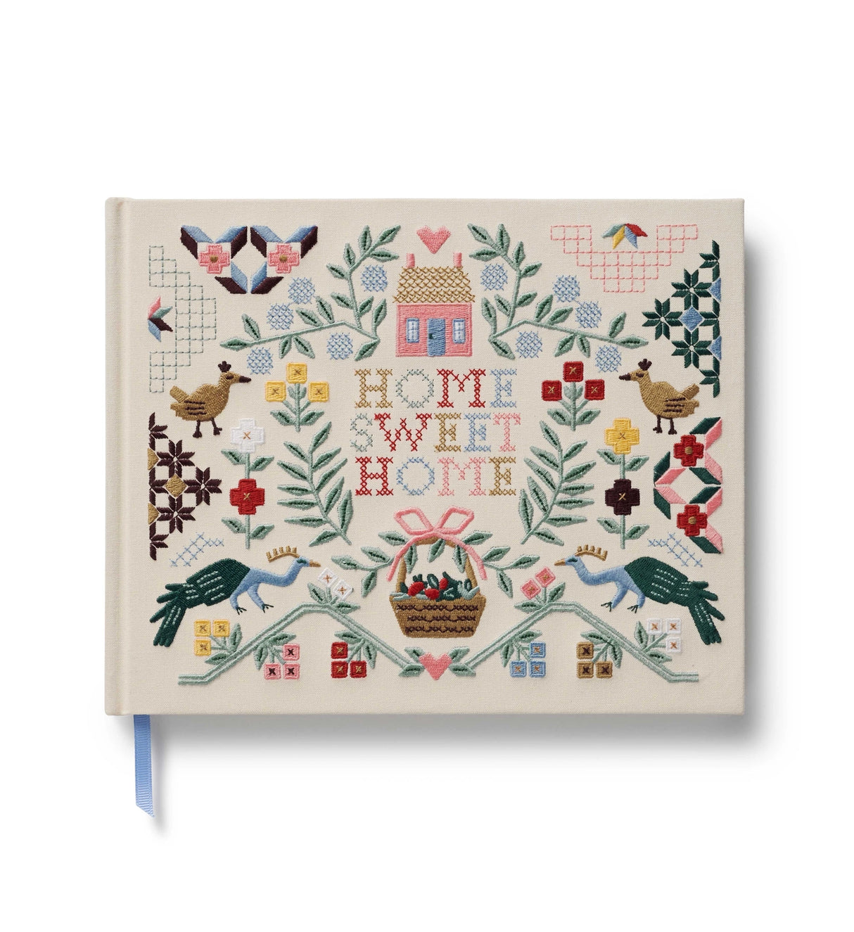 A one-of-a-kind keepsake, our embroidered guest book is a large, hardcover journal with 144 interior pages, half lined and half blank so guests can write a note, add a sketch, or paste a photo. The cover is wrapped in book cloth and embroidered. A grosgrain ribbon bookmark saves your place.
DETAILS
- Book cloth cover with 100gsm ivory uncoated paper
- Natural white text paper
- Embroidery on front cover
- Grosgrain ribbon bookmark
- 144 lined and blank pages
- Lay-flat finding
- Acid free paper
- 10.25" W