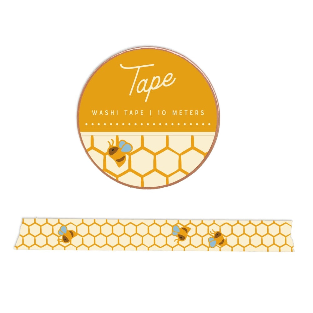 Bring a little buzz to your crafts with our Honeycomb Bee Washi Tape. Perfect for planners, scrapbooks, cards, or gift wrapping, this durable yet removable tape features a sweet honeycomb and bee pattern.
Additional Details:
- 15 mm width
- 10 m length