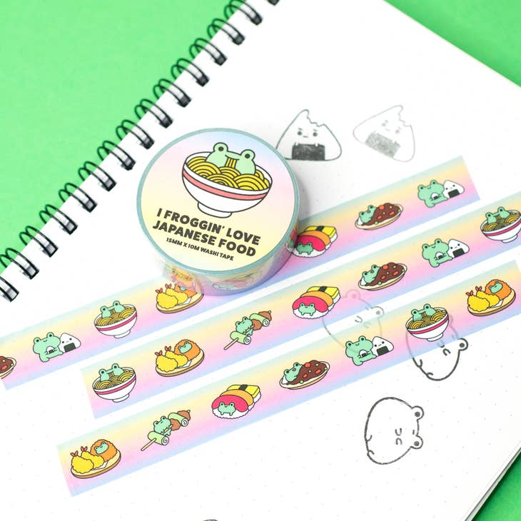 Cinta washi con la frase "Me encanta la comida japonesa"
