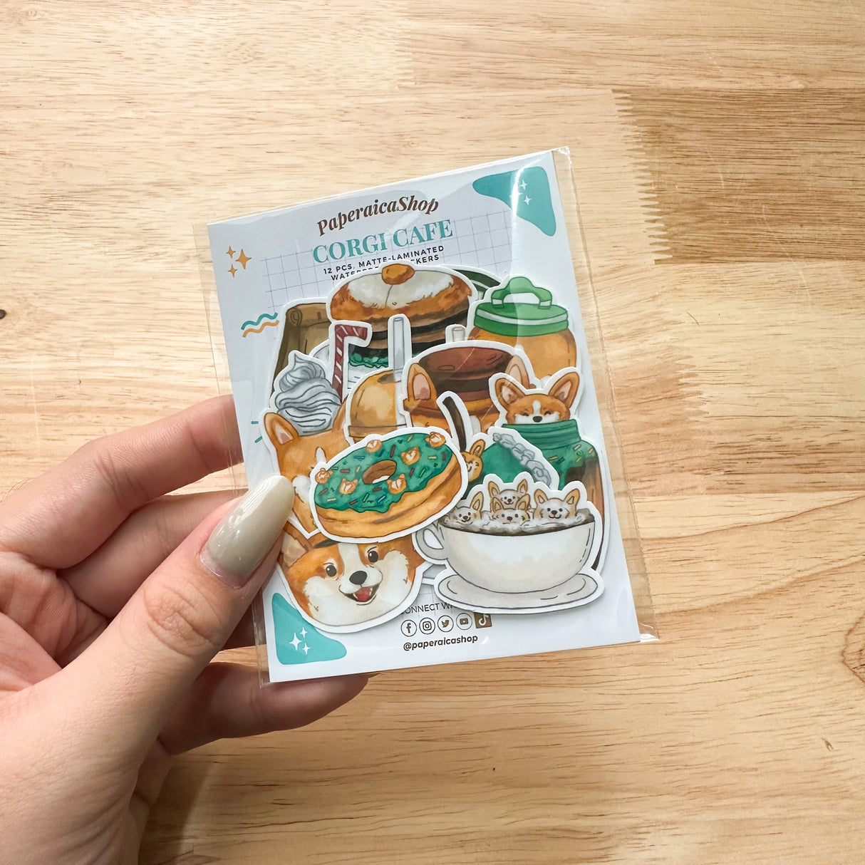 PaperaicaShop Corgi Cafe Sticker Pack