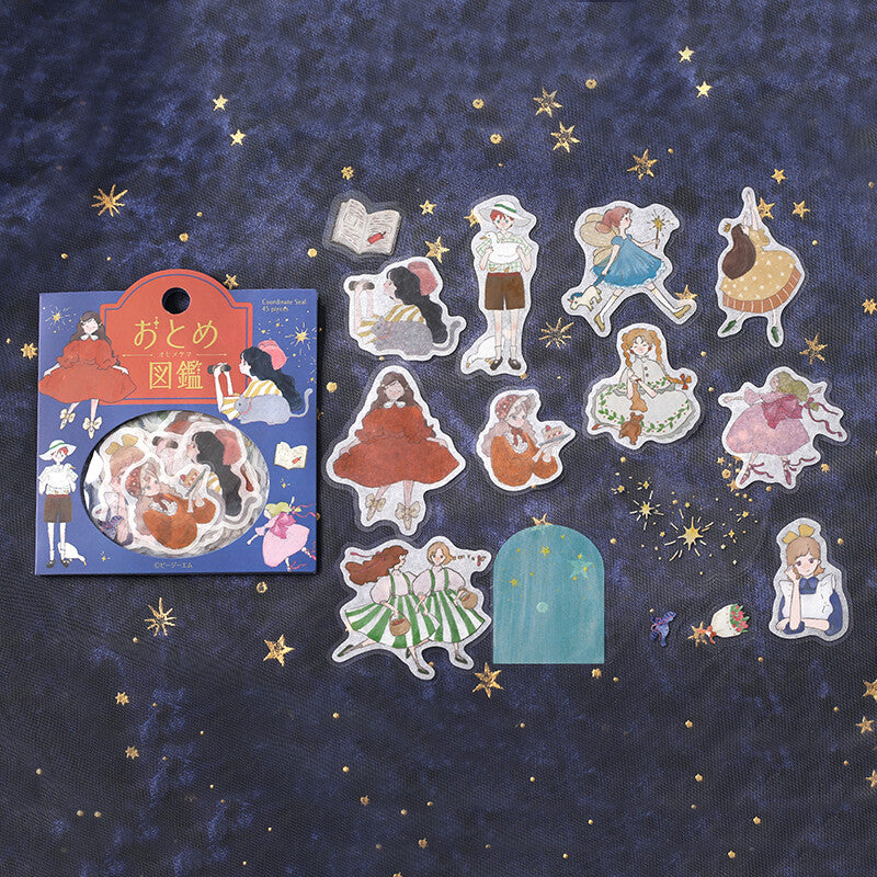 Illustrated Girl Princess Flake Sticker