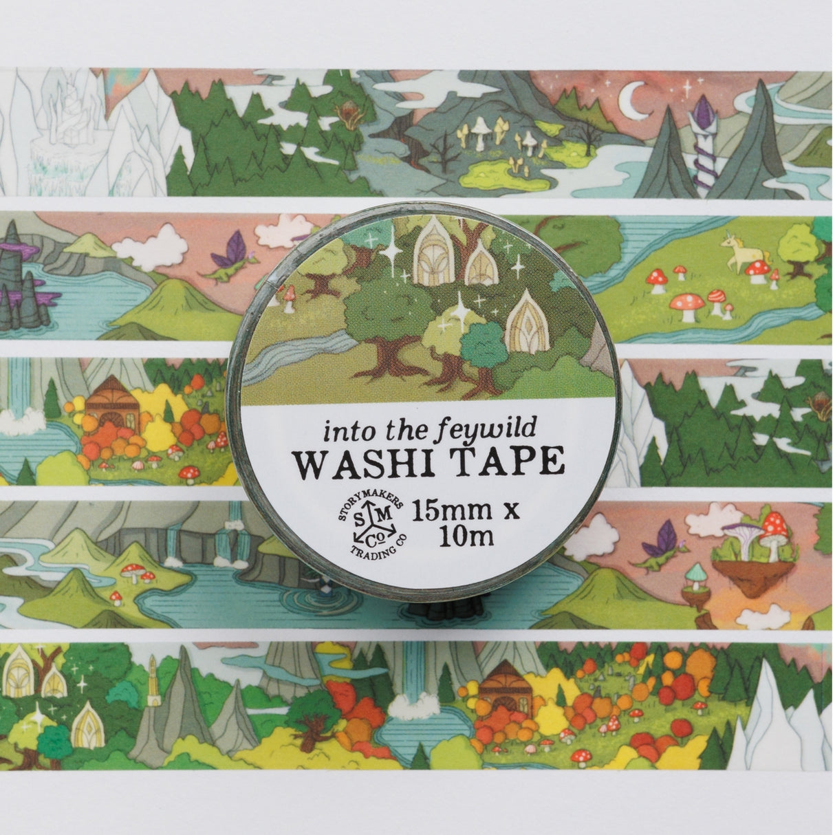 Cinta washi con mapa de fantasía de Feywild