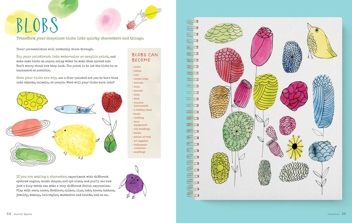 Sixty inventive writing prompts, guided exercises, and crafty activities designed to jumpstart creative journaling, storytelling, and self-expression are accompanied by inspiring examples from journals of people of all ages and instructions for making a one-of-a-kind blank book of your own.
Do you want to keep a journal but don’t know where to start? Get inspired with 60 interactive writing prompts and craft how-tos to expand your imagination and stimulate your creativity. Using words, drawing, collage, an