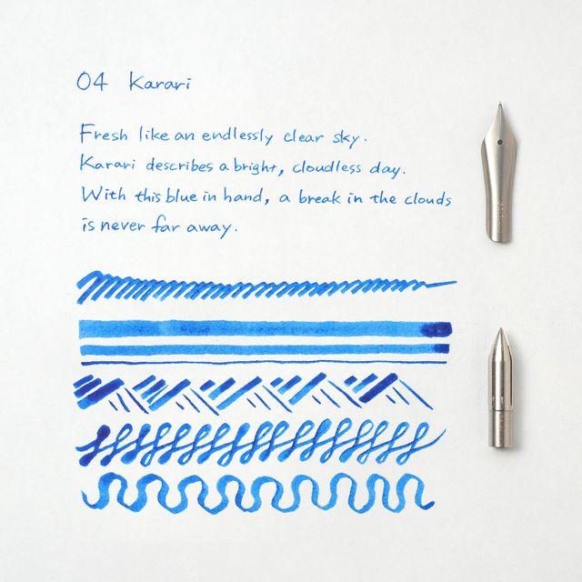 Functional tools for a lifetime of use. Our writing tools are designed to become your companions, developing personal character through the journey of ownership. The simple yet charming glass bottle has been designed for seamless use, creating a bottled ink that's bound to inspire writing with joy.
Once dry, our pigment inks are water resistant and lightfast to ensure your special message stands the test of time. The original bottle has been designed for ease of refill with any pen, while effortlessly bala