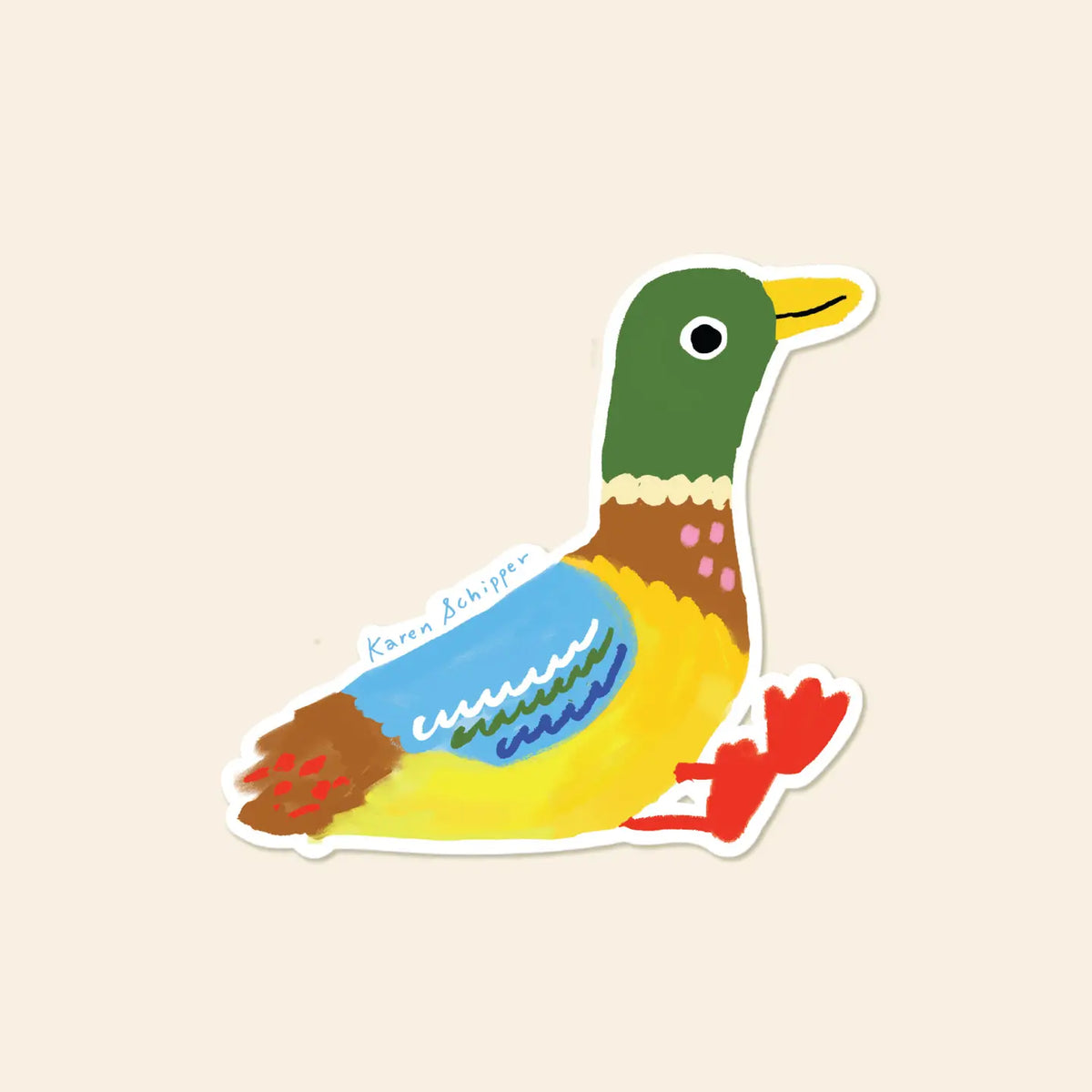 Nature-themed stickers never sit long on a rack — especially when they’re this colorful. Mallard Duck Sticker is a cute duck sticker featuring a vibrant, folk-art–inspired mallard with bold greens, blues, and warm browns that instantly pop in any display.
Made from matte-coated, waterproof vinyl, it’s durable enough for laptops, planners, water bottles, and more. It’s an easy impulse add-on for cat people, best friends, and shoppers looking for a small but meaningful gift.
Measures approximately 3 inches