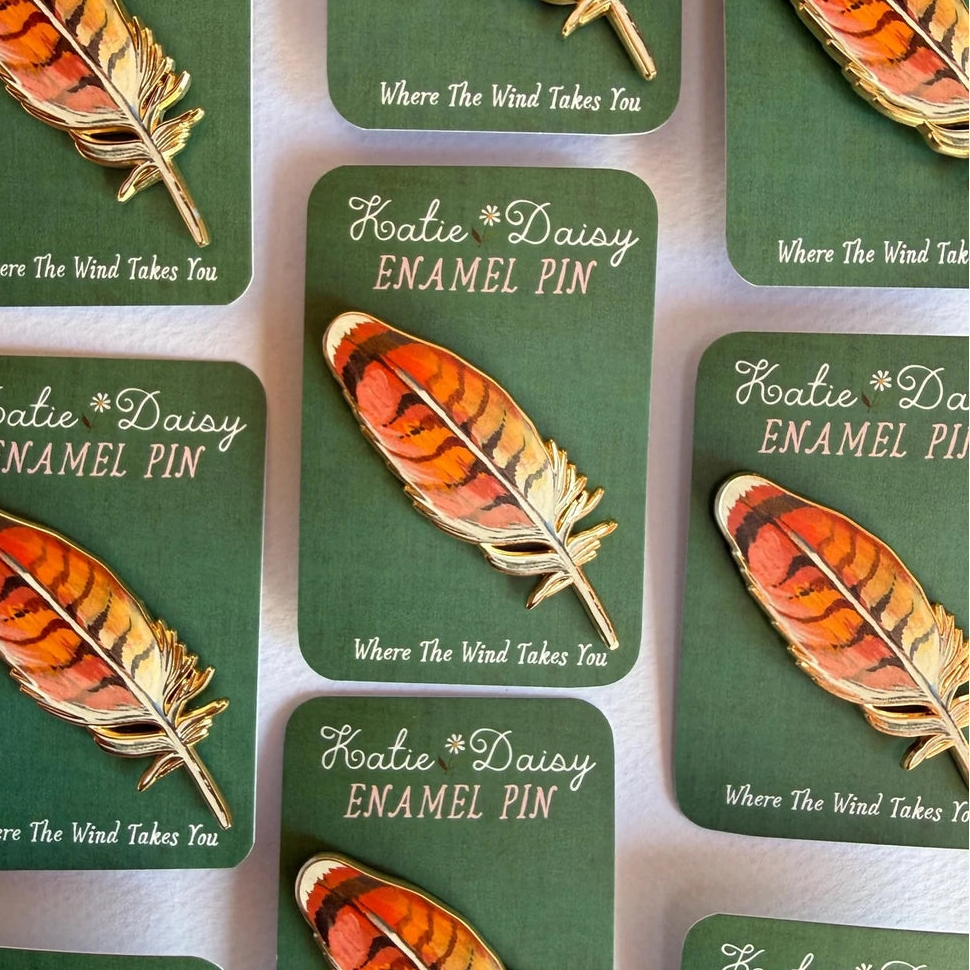 A tiny treasure to pin on your jacket, tote, or favorite old flannel—each one a little love letter to country delights, small joys, and the art of noticing.
Details:
• 1.75” on the longest side
• Gold-plated finish
• Rich, detailed UV printing
• Double pin posts with sturdy metal backings
• Mounted on a backing card
Designed with love in my Oregon studio. Manufactured in China.
Collect them all or gift one to a kindred spirit. 🌸
