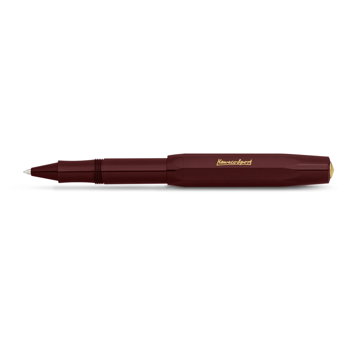 Kaweco CLASSIC SPORT Rollerball - Bordeaux
Timelessly beautiful - in the current trend colour bordeaux, the rollerball of the Classic Sport series looks both classic and modern. On point here is the combination with golden elements, which convey a particularly nostalgic charm.
The Kaweco Sport has been around since 1911. The rollerball for the bag has a size of only 10.5 cm when closed and grows to a normal size of 13 cm with the cap on.
The invention of the rollerball enables particularly easy and glidi