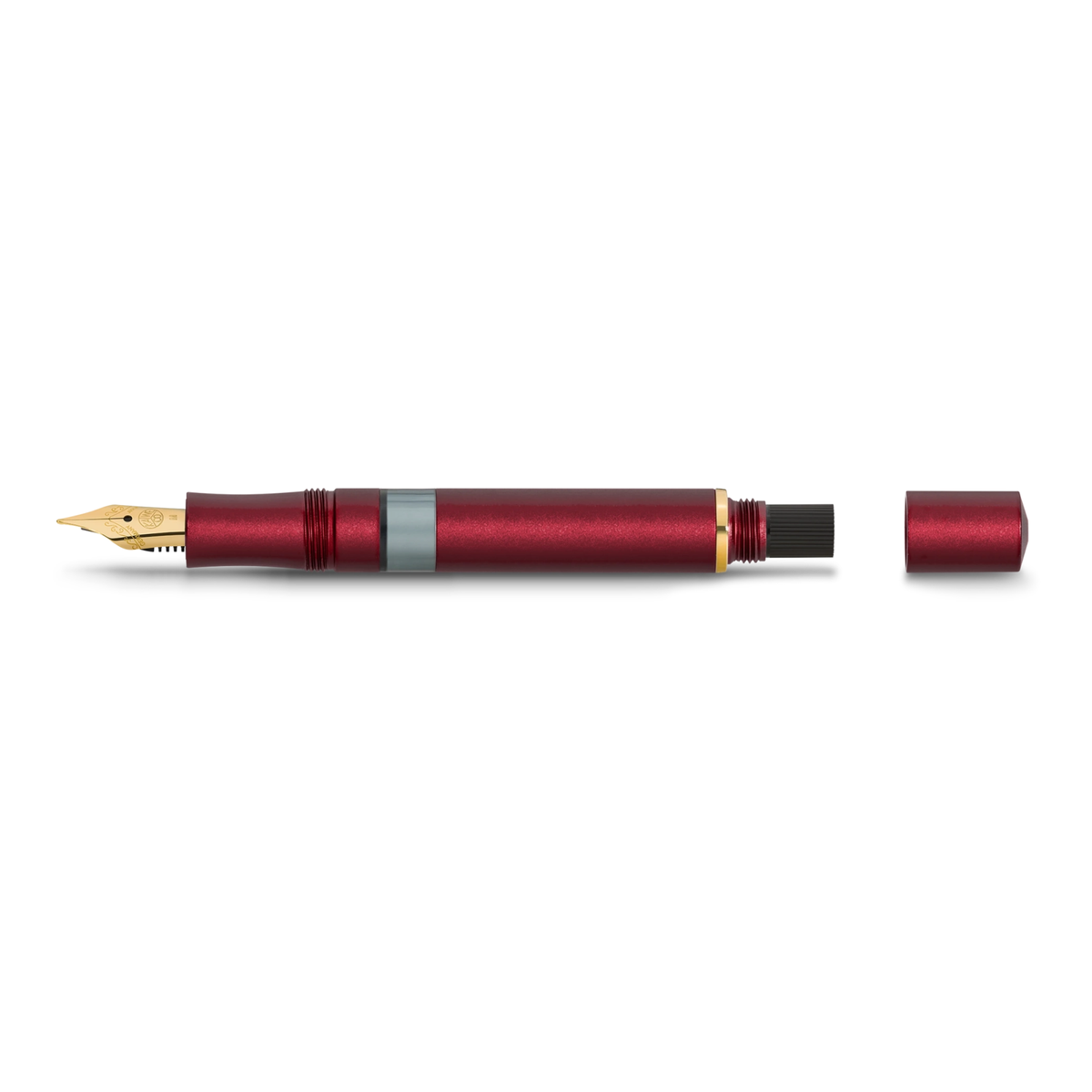 The Piston Sport AL series is getting even more colourful: Just in time for the holidays, our metallic piston fountain pen appears in a new, luxurious look. The red anodized surface of the robust aluminum housing is extremely durable and gives the pen a high-quality feel. It harmonises perfectly with the golden elements and gives the writing instrument a particularly elegant character.