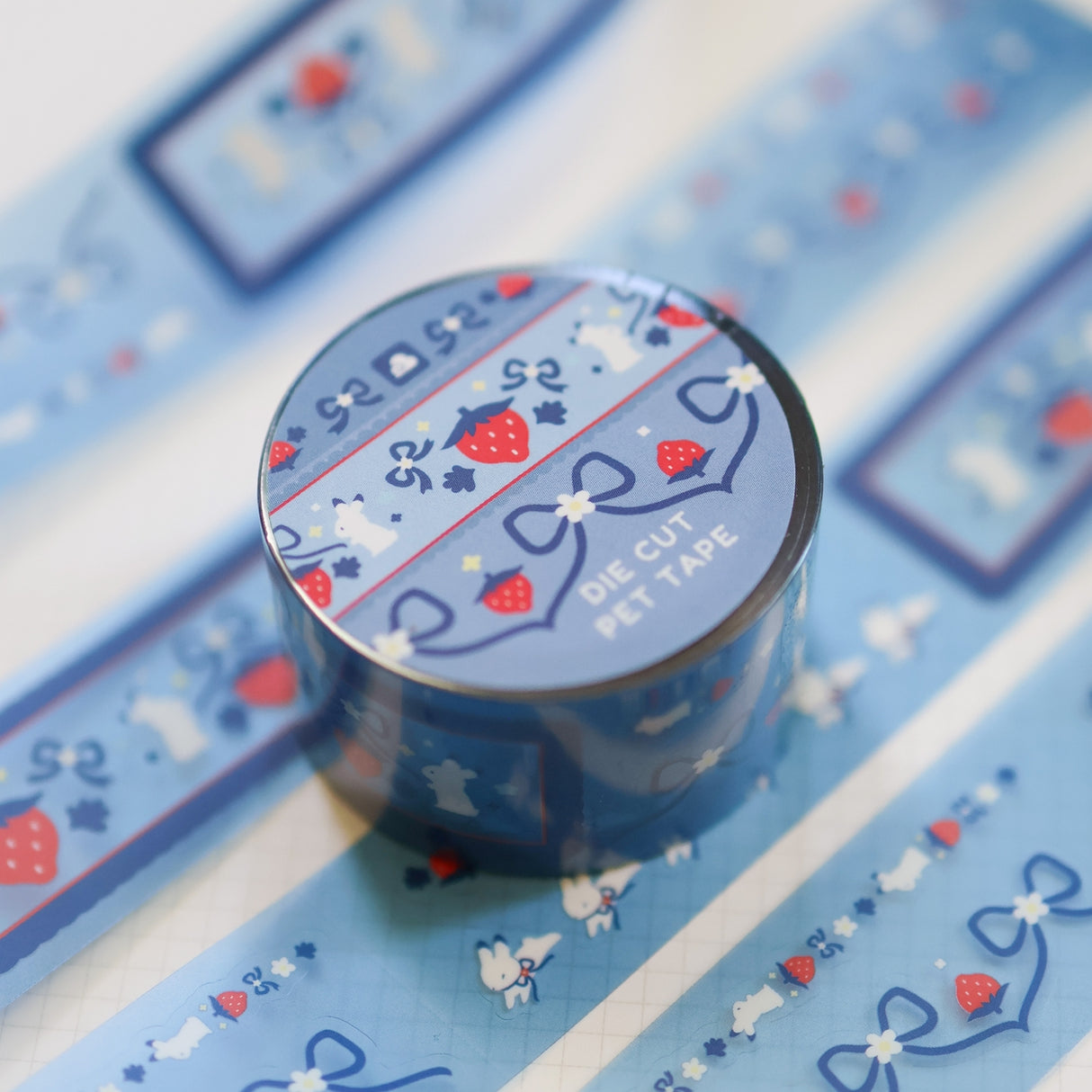 Thousand Skies Kiss Cut Pet Tape - Strawberry Bunnies