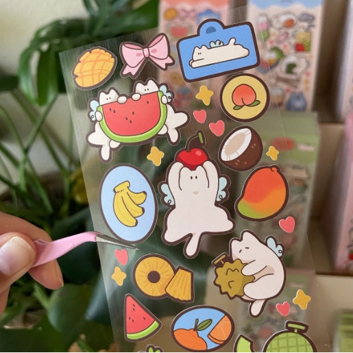 Cute deco stickers!
Great for journaling and Polaroid deco :)
Waterproof, matte PVC material
Size: 7.5 x 15.5 cm sheet