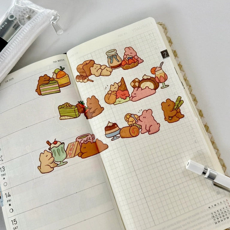 A thick 30mm washi tape to deco with~!
Cut them in sections or individually to use like “stickers” :)
