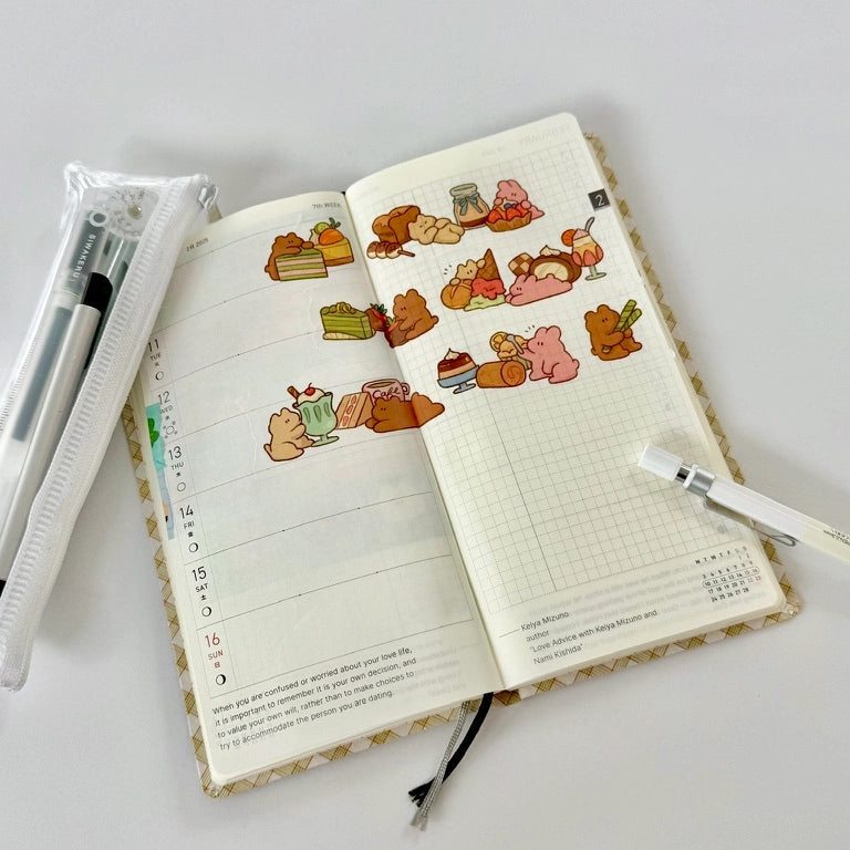 A thick 30mm washi tape to deco with~!
Cut them in sections or individually to use like “stickers” :)