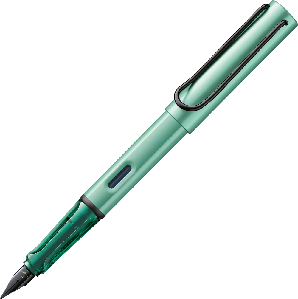 Light, lighter, LAMY AL-star: the writing classic made of resistant aluminium masters all challenges of everyday life in style. The transparent grip lies comfortably in the hand and, with an unobstructed view of the ink duct, turns the functional into a visual highlight. The series is ever inspiring with new special editions in current trendy colours and is thus an inspiring must-have in any pencil case.
Lightweight fountain pen with polished steel nib and ergonomic grip made of high-quality transparent pl