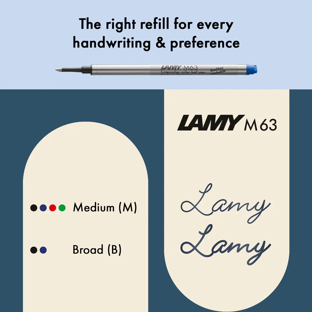 Light, lighter, LAMY AL-star: the writing classic made of resistant aluminium masters all challenges of everyday life in style. The transparent grip lies comfortably in the hand and, with an unobstructed view of the ink duct, turns the functional into a visual highlight. The series is ever inspiring with new special editions in current trendy colours and is thus an inspiring must-have in any pencil case.
Lightweight rollerball pen with ergonomic grip made of high-quality transparent plastic.
Distinctive m