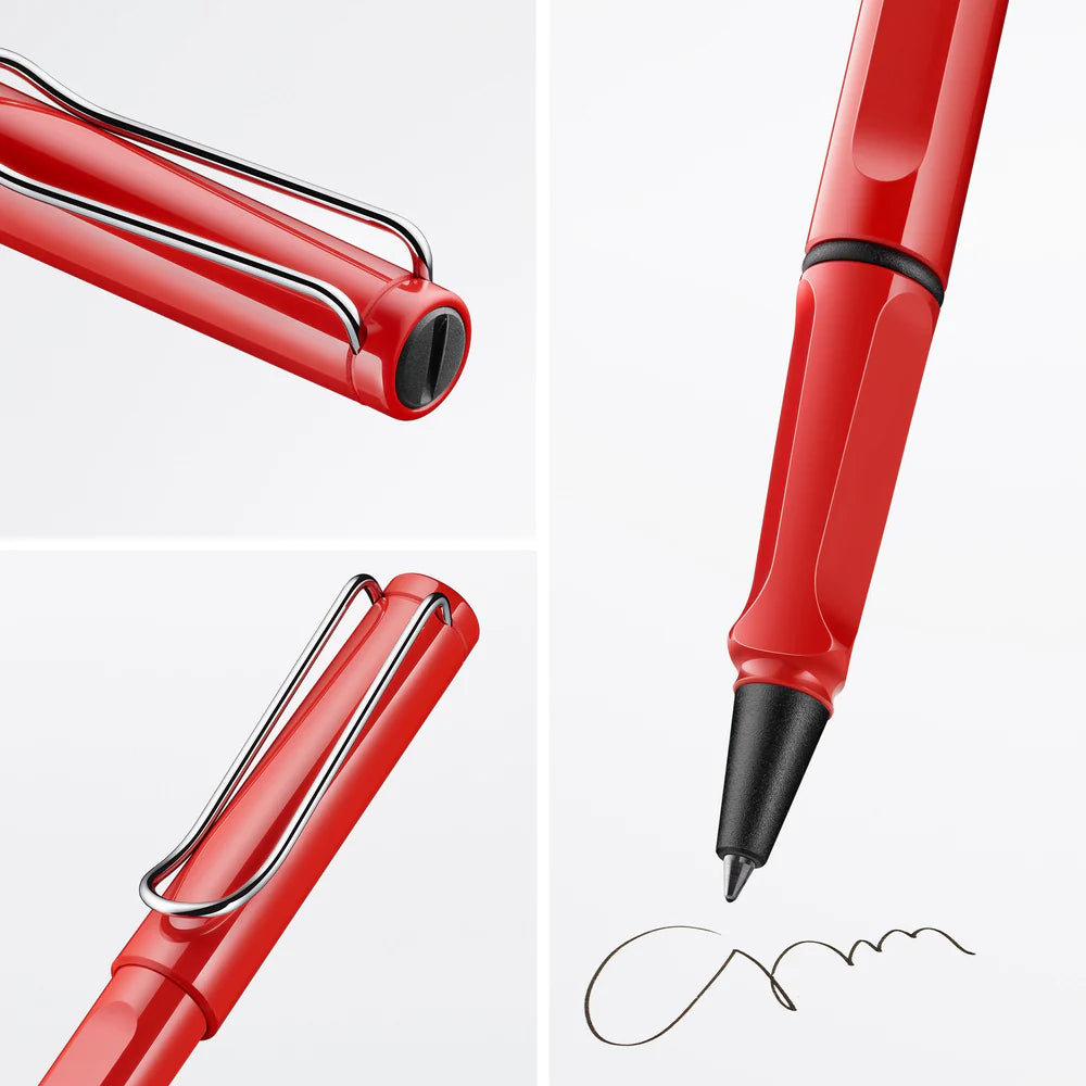 Fountain pen, icon, global success: the LAMY safari has been a beloved classic since its introduction in the 1980s and enjoys a cult status untypical for a writing instrument. Countless colours and ever-changing special editions make hearts beat faster - whether for the pencil case or the carefully curated fountain pen collection.
The LAMY safari is more than the sum of its details: it is aesthetic, robust and individual. The distinctive, self-sprung clip keeps the writing instrument securely fastened in p