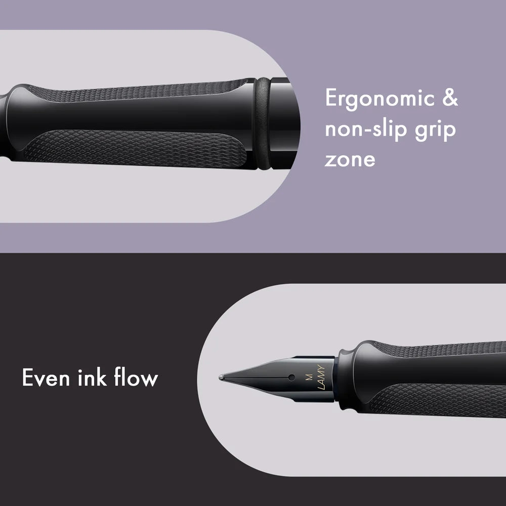 LAMY Special Edition Safari Fountain Pen - Meteorite
Fountain pen, icon, global success: the LAMY safari has been a beloved classic since its introduction in the 1980s and enjoys a cult status untypical for a writing instrument. Countless colours and ever-changing special editions make hearts beat faster - whether for the pencil case or the carefully curated fountain pen collection.
The LAMY safari is more than the sum of its details: it is aesthetic, robust and individual. The distinctive, self-sprung cl