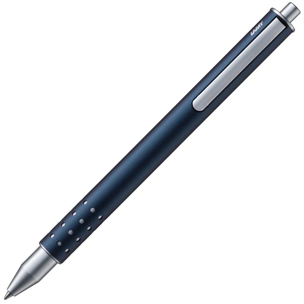 The LAMY swift is a rollerball pen whose straightforward design is full of thoughtful details. It combines the pleasant writing feeling of ink with the robust functionality of a biro. The interaction of clip and pusher is particularly ingenious: when the refill is pushed out and ready to write, the clip retracts to prevent accidental insertion.
Inside the LAMY swift, the best rollerball refill on the market, the LAMY M 66, ensures a smooth and fluid writing experience. The durable all-metal casing features