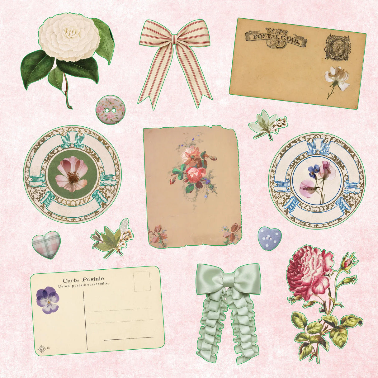 Celebrate the power of all things pink and pretty with this fun and flirty sticker book!
50 vibrant pages brim with more than 800 stickers, all featuring a feminine flourish!
Eclectic assortment spans a diverse range: Buttons, bows, and berries; kittens and cupcakes; hearts and flowers; vintage delights; plus an assortment of beautiful borders, labels, uplifting phrases, and more!