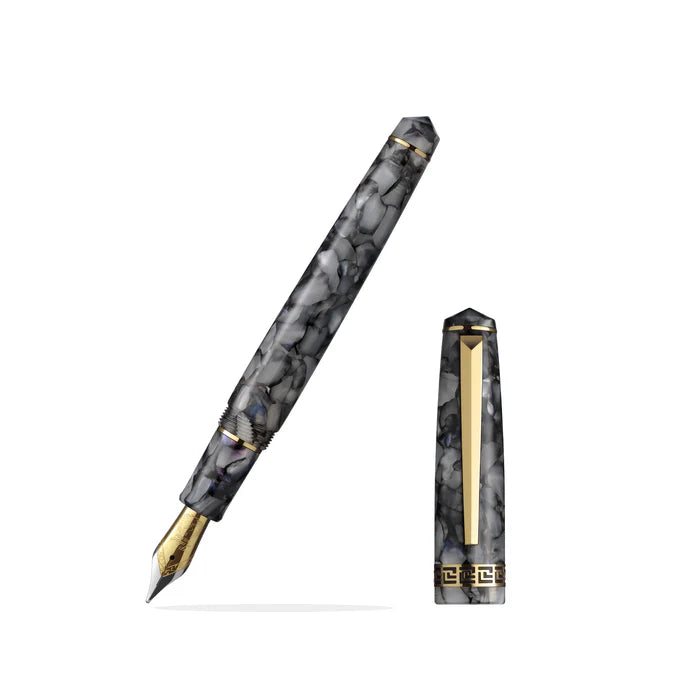 Laban Rosa Fountain Pen - Ice Crack
The Laban Rosa collection offers a fresh, modern look with its compact size and vivid colors. Lightweight and well-balanced, it’s the perfect choice for first-time fountain pen users. Fitted with a smooth steel nib and gold-plated trim, the Rosa brings style and ease to everyday writing.
Unique Beauty
Laban Rosa is made of colored translucent acrylic resin.
Simplicity and Elegance
Inspired by the Neoclassic architectural column, Laban Rosa has a perfectly rounded pen