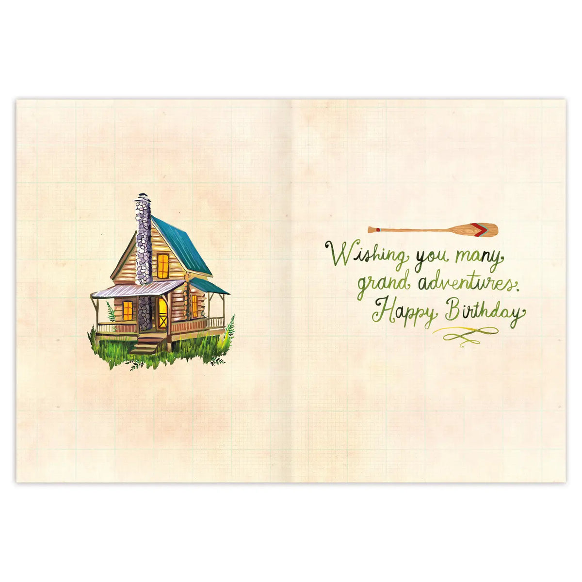 Leave the Roads Birthday Card
Inside verse: Wishing you many grand adventures. Happy Birthday
• Illustrated by Katie Daisy
• Size: A6, 4.5" x 6.25"
• Paired with Brown Kraft envelope
• Printed in the USA on high-quality, recycled paper
About The Artist: Katie Daisy was raised by the birds and warm breezes of small-town Lindenwood, Illinois, brought up among the wildflowers with roots planted deeply in the natural world. Working in watercolor and acrylic paint, Katie strives to capture the magic and beaut
