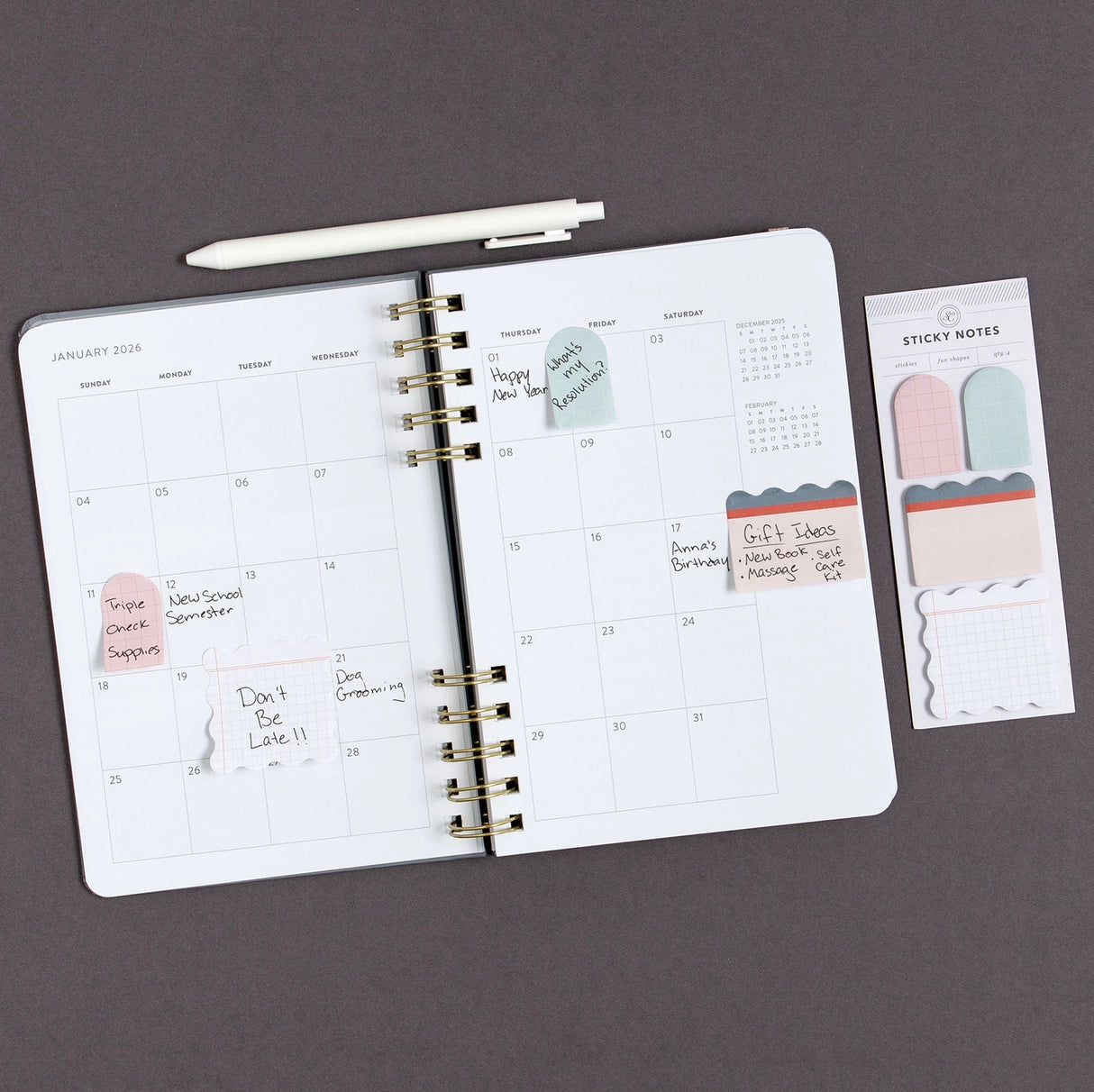 Add some flair to your everyday notes with the Ledger Sticky Notes Set. This 4-pack features fun, functional shapes with vintage-inspired grid and ledger designs, perfect for quick reminders, labeling, or creative journaling. With 25 sheets per pad (100 total), these stickies bring personality and practicality to planners, books, laptops, and desks. Great for teachers, students, bullet journalers, and list-lovers alike. They also make a cute and useful gift for stationery fans or coworkers who love staying