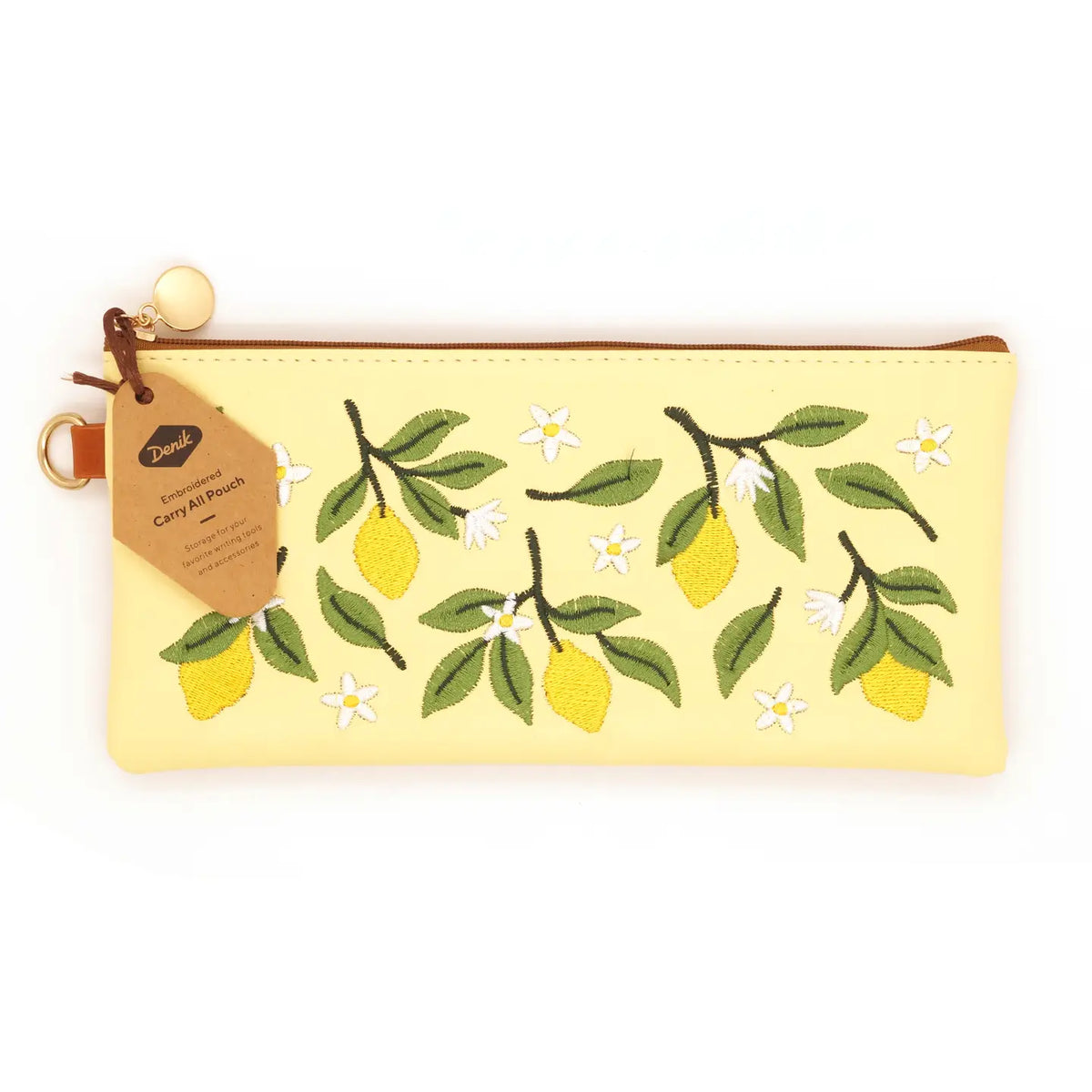 Keep your favorite notebooks and writing accessories together forever with our new notebook pouches. (Seriously, we're not sure why we didn't think of these sooner.) Embroidered design on soft faux suede, fully lined with an elastic band that fits around most notebooks.
Vegan Leather Pouch with Zipper
Elastic Fits Books up to 9" High
Zipper closure
6.5" x 2"