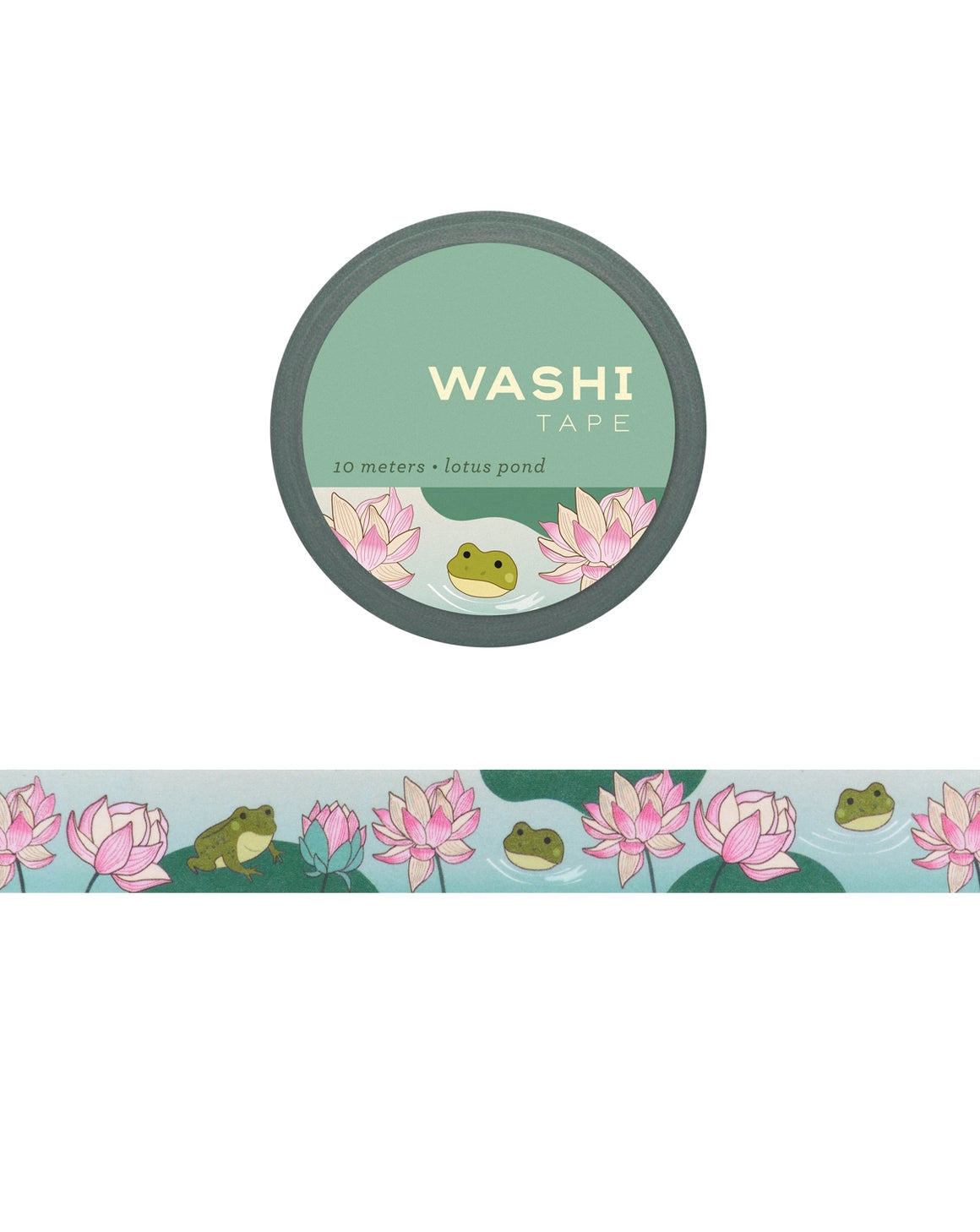 Girl of All Work Lotus Pond Washi Tape
These playful frogs frolic against a peaceful backdrop of lotus flowers.
These 15 mm wide rolls pack a punch with their striking designs and color, not to mention their eye-catching packaging makes them the perfect gift for all crafters and DIYers.