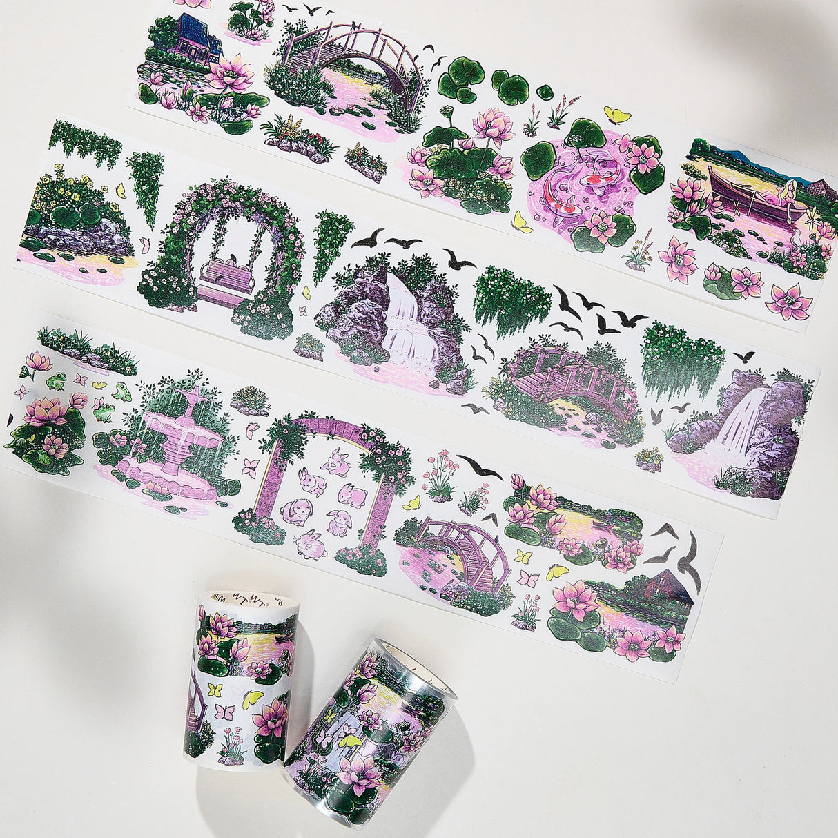 Build a world bathed in twilight magic with the Pre-cut Lotus Saga Wide Washi/PET Tape. As the sun sets, it casts a rosy spell over the entire garden, and this tape captures that exact moment of enchantment.
Brand: WT (The Washi Tape Shop)
Pre-cut Wide Washi/PET Tape
Size: 70mm×5m
Design Loop: 100cm
Material: Washi Tape / PET Clear Tape
