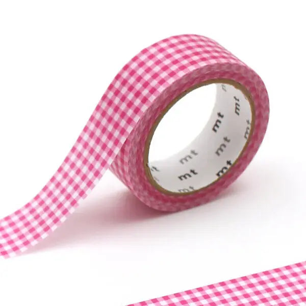 MT Washi Tape - Delicate Checkered Pink
mt is the original washi masking tape, made in Japan by Kamoi Kakoshi. mt is colourful tape which is easy to tear by hand and reposition on nearly any surface. Write on it, layer it, and use it on paper, gifts, objects or the wall (mt won't damage paint - why not make a tape collage?) mt washi masking tape is now sold throughout the world in hundreds of colours and patterns.
Enjoy mt as a part of your daily life, adding a little colour everywhere.
All tapes are 15m